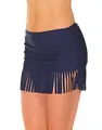 Produktbild: Aquarti Damen Bikinihose mit Rock Seitliche Raffung, Farbe: Dunkelblau, Größe: 42