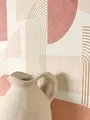 Produktbild: Newroom Tapete Weiß Vliestapete Streifen - Mustertapete Modern Rosa Gold Linien Bogen Boho-Tapete Boho Ethno-Muster Retro inkl. Tapezier-Ratgeber