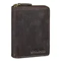 Produktbild: STILORD Giannis Mini Leder Portemonnaie Herren RFID Brieftasche Hochformat Geldbörse Klein mit Reißverschluss Vintage Wallet aus echtem Leder Farbe:dunkel - braun