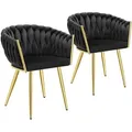 Produktbild: tectake Esszimmerstuhl, Schwarz, Gold, Textil, Pappel, 60.5x75x55 cm, Esszimmer, Stühle, Esszimmerstühle, Vierfußstühle