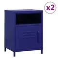 Produktbild: vidaXL Nachttische 2 Stk. Marineblau 35x35x51 cm Stahl