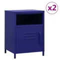 Produktbild: Nachttische 2 Stk. Marineblau 35x35x51 Cm Stahl