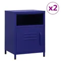 Produktbild: Nachttische 2 Stk. Marineblau 35x35x51 cm Stahl