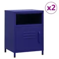 Produktbild: Nachttische 2 Stk. Marineblau 35x35x51 cm Stahl