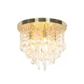 Produktbild: Qazqa - Art Deco Klassische Deckenleuchte I Deckenlampe I Lampe I Leuchte Gold I Messing mit Glas - Medusa I Wohnzimmer I Schlafzimmer - Rund - LED geeignet G9