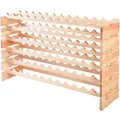 Produktbild: Costway Weinregal Holz Stapelbar 72 Flaschen 119 x 29 x 72 cm