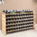 Produktbild: Costway - Weinregal Für 72 Flaschen, Stapelbar, Kieferholz, Flaschenregal Weinständer 119x29x72cm