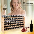 Produktbild: Weinregal aus Holz Flaschenregal Weinständer 72 Flaschen Weinschrank erweiterbar