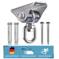 Produktbild: Schwenkbarer Edelstahl Deckenhaken bis 726kg – Sicher für Boxsäcke und mehr