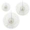 Produktbild: Papier Rosetten 3er Set weiß Geburtstag Hochzeit Jubiläum Sommerparty Party