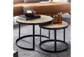 Produktbild: FINEBUY Couchtisch FB63746 2 teilig Wohnzimmertisch Massivholz Rund Beistelltisch (2er Set Mango / Akazie Massivholz Rund Modern), Satztisch mit Metallbeine, Beistelltisch