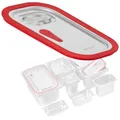 Produktbild: Mahlzeit GN Behälter Deckel mit Silikonrand für GN 1/4 | Edelstahl Gastronomiebehälterdeckel, Behälter-Deckel, Gastronormbehälter Deckel, Wärmebehälterschutz, Geeignet für 1/4 Gastro-Behälter