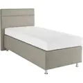 Produktbild: Boxspringbett, beige (struktustoff dunkelbeige), ohne LED-Beleuchtung, Liegefläche B/L: 90cm x 200cm, H3, 7-Zonen-Kaltschaummatratze, Bezug Unterbox und Kopfteil: Strukturstoff (77% Polyester und 23% Viskose);Bezug Obermatratze 100% Polyester, waschbar bis 60C, WESTFALIA SCHLAFKOMFORT, Komplettbetten, Boxspringbett, wahlweise mit LED-Beleuchtung