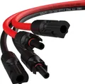 Produktbild: RedStar24 Solarkabel Verlängerung 6mm² - - UV-beständig, Photovoltaik Kabel, PV Kabel, Solar Verlängerungskabel IP68 für Solarpanel 25m