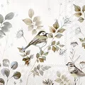 Produktbild: IHR Ideal Home Range - Weihnachtsservietten WOODLAND BIRDS nature Vogel Meise Fink Laub Winterserviette 20 St. Lunch-Servietten 33 cm x 33 cm