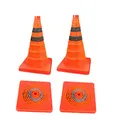 Produktbild: 4Pack 18 Zoll zusammenklappbare Verkehrskegel/Verkehrskegelschild/Mehrzweck-Popup-Reflektierender Sicherheitskegel, OrangeGröße: 45 cm (18 Zoll