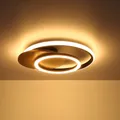 Produktbild: Deckenleuchte Designleuchte Wohnzimmerlampe LED Holz natur schwarz Ringe opal