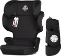 Produktbild: capsula® Kindersitz Isofix, Gruppe 2-3, 15-36 kg, 4-12 Jahre, schwarz zusammenklappbarer Reiseautositz, für 100-150 cm Körpergröße, mit I-Size, 9-stufige Kopfstütze, 3-Punkt-Gurt, Bezug waschbar
