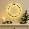Produktbild: LED Kranz Lichterkranz aus Draht Türkranz Weihnachtskranz beleuchtet Fensterkranz Lichtkranz Dekokranz Batteriebetrieb (30cm)