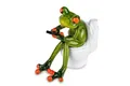 Produktbild: Frosch mit Handy auf Toilette, Deko-Figur, hellgrün, ca. 13 cm