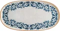 Produktbild: Bonna Viento Hygge Weiß Blau Muster 2x Servierplatten Speiseteller oval 34cm