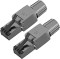 Produktbild: RJ45 Stecker Werkzeuglos CAT 7 CAT 8 LAN Netzwerkstecker Verlegekabel 2 Stück
