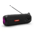 Produktbild: LEICKE DAB+ Radio Tube-Tragbarer Bluetooth Lautsprecher mit DAB+/FM, 4500mAh Akku, RGB-LED Lichter, 10W Stereo-Sound,Equalizer, Micro SD/AUX Anschluss - Schwarz
