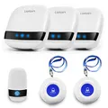 Produktbild: LIOTOIN Notrufknopf für Senioren Notruf Kabellos Notfallknopf Hausnotruf für Senioren SOS Alarm Notruf Knopf Wasserdicht Pflegeruf Set 3 Sender 3 Empfänger … …