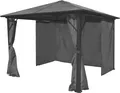 Produktbild: vidaXL Pavillon mit Vorhängen Anthrazit Aluminium 300 x 300 cm