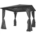Produktbild: Pavillon Mit Vorhängen Anthrazit Aluminium 300 X 300 Cm - Vidaxl