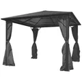 Produktbild: Pavillon Gartenzelt Mit Vorhängen Anthrazit Aluminium 300x300 Cm