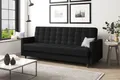 Produktbild: MEBLINI Sofa mit Schlaffunktion - Schlafcouch Ausziehbar - Schlafsofa mit Bettkasten - Sofabett - Couch mit Schlaffunktion - Klappsofa - ANDRES 1 - 218x87x93cm - Schwarz Samt