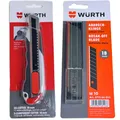 Produktbild: Würth 3K Cuttermesser 18mm + 11 Klingen extrem scharf Teppichmesser 071566277