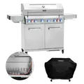 Produktbild: TAINO Platinum YAMARA 6+2 Gasgrill Set Edelstahl 6 Brenner Keramik Sear-Burner Keramik Backburner Piezo-Zündung Abdeckhaube