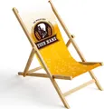 Produktbild: Personalisierbarer Holz Liegestuhl Klappbar Klappliegestuhl Sonnenliege Strandstuhl Wechselbezug Motiv Bier [119]
