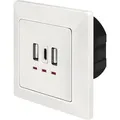 Produktbild: Logilink Unterputz-Steckdose, 2x USB-A, 1x USB-C - Weiß