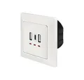 Produktbild: LogiLink Unterputz-Steckdose PA0254, 2x USB-A 1x USB-C, LED-Anzeige, Weiß