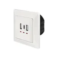 Produktbild: LogiLink Unterputz-Steckdose Weiß 2x USB-A 1x USB-C mit LED-Anzeige