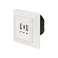Produktbild: Unterputz Steckdose mit 2x USB-A 2,4 A und USB-C 3 A Anschluss LED