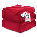 Produktbild: WAVVE Kuscheldecke 220x240 cm Rot Decke – Flauschige Fleecedecke, Große Warme Sofadecke & Wohndecke, Weicher Sofaüberwurf & Bettüberwurf für Couch und Bett