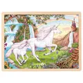 Produktbild: Goki Einlegepuzzle Einhorn Holzpuzzle mit Rahmen 48 Teile 57366