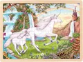 Produktbild: Einlegepuzzle EINHORN Holzpuzzle Rahmenpuzzle Pferd Kinderpuzzle 48 Teile NEU