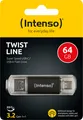 Produktbild: Intenso USB 3.2 Stick 64GB, Twist Line, anthrazit Typ-A/Typ-C, (R) 70MB/s, Retail-Blister 3539490