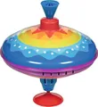 Produktbild: goki 53778 - Brummkreisel Farbentanz aus Blech, Farbenfroher Kreisel bringt Freude und Spaß ins Kinderzimmer, klassischer Schwungkreisel mit Standfuß, 21cm hoch, ab 1 Jahr