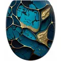 Produktbild: Sanilo Wc-Sitz, Blau, Holzwerkstoff, Marmor Optik, Oval, 38x5.5x47 cm, Badezimmer, WC Ausstattung, WC Sitze