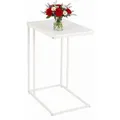 Produktbild: Relaxdays Beistelltisch C-Form MDF Eisen Weiß Zum Unterschieben 64 cm x 50 cm x 35 cm 3,6 kg