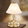 Produktbild: Touch  Nacht Licht Schlaf Zimmer Messing Leuchte Alabaster Optik Glas Lampe weiß