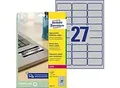 Produktbild: AVERY Zweckform Typenschildetiketten L6011-8 Selbsthaftend DIN A4 Silber 63,5 x 29,6 mm 8 Blatt à 27 Etiketten
