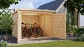 Produktbild: Karibu Gartenhaus Fahrradunterstand Bikebox Fahrradgarage 4 naturbelassen 213x217x167 cm