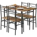 Produktbild: Woltu Tischgruppe, Dunkelbraun, Holzwerkstoff, Rechteckig, Flachrohr, 110x76x70 cm, Esszimmer, Bänke, Tisch- & Eckbankgruppen